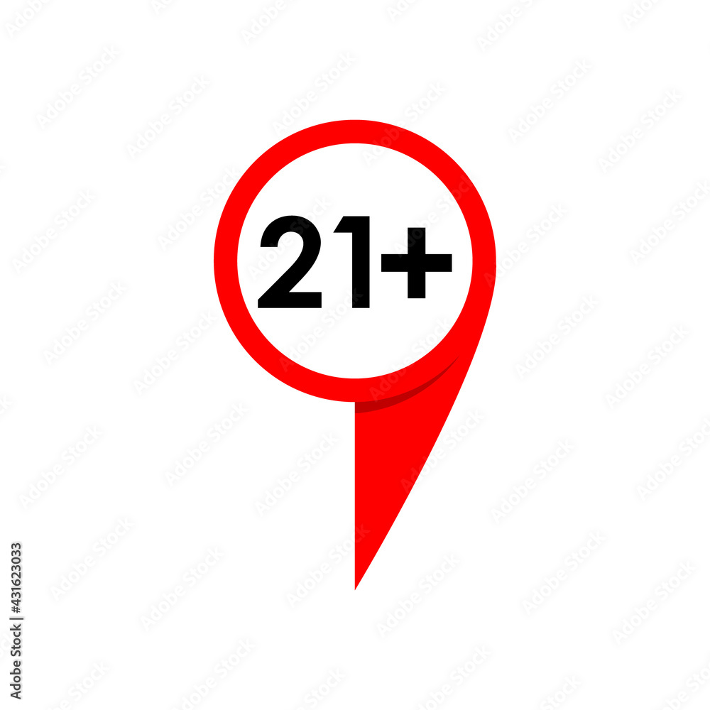 21+ age limit map vector mark 21+ age limit map vector mark