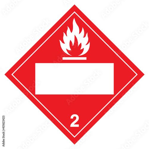 Class 2 Blank Flammable Gas Symbol Sign ,Vector Illustration, Isolate On White Background Label .EPS10