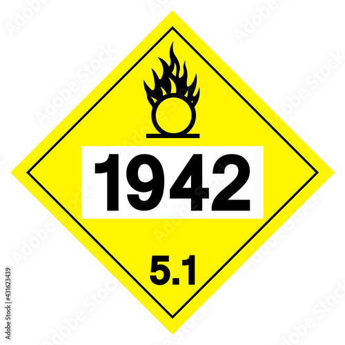 Ammonia Nitrate UN1942 Symbol Sign, Vector Illustration, Isolate On White Background, Label .EPS10