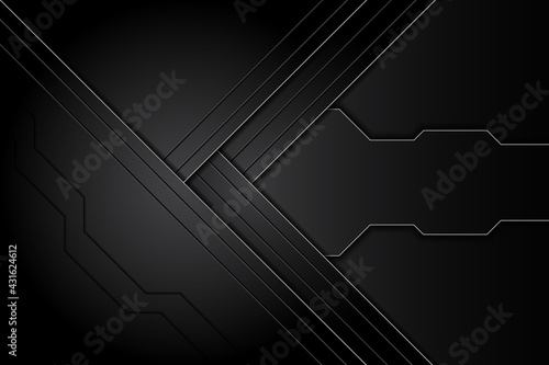 abstract metal carbon texture modern and edge lines chromium on  black. design futuristic technology background. vector illustration