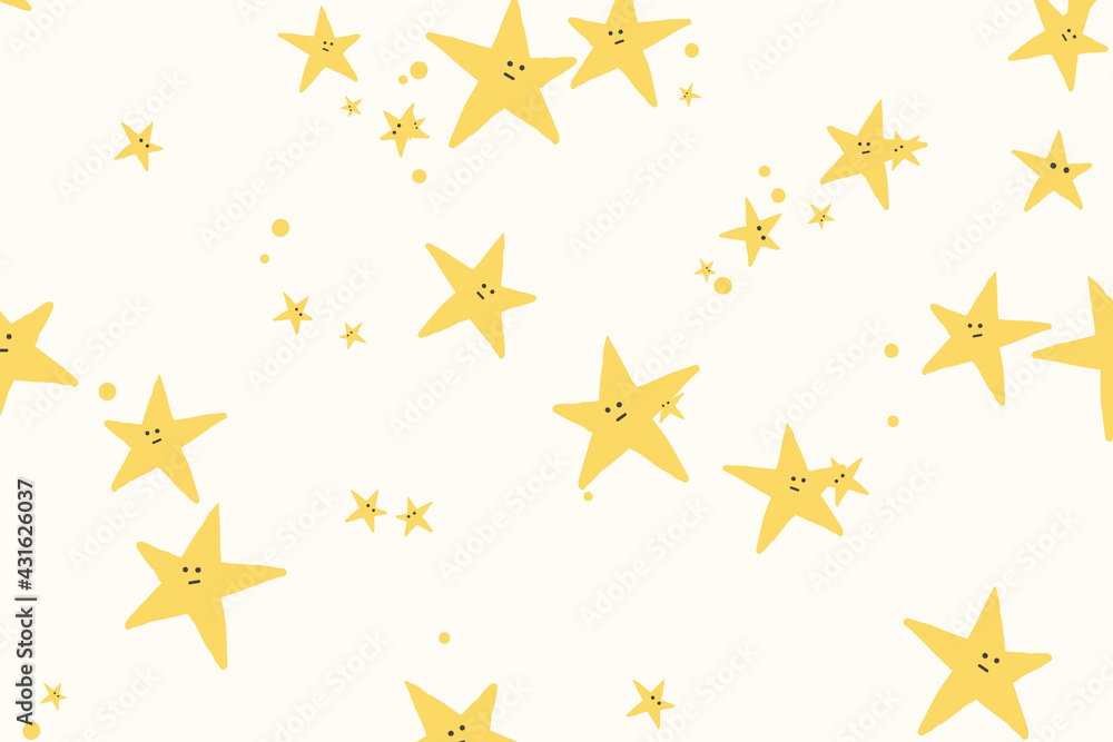 Obraz premium Littles stars pattern seamless background with cute doodle illustration for kids