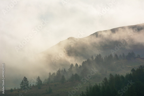 Beautiful scenery of alpine mountains from the Italian town of Courmayeur