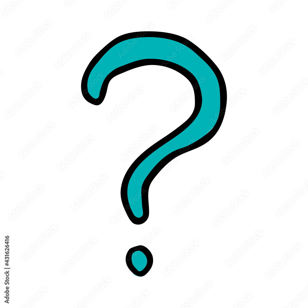 Question mark hand drawn vector llustration doodle sketch. cartoon design outline isolated on white background. Concept for kids children print, poster design, wrapping paper, pattern Question mark hand drawn vector llustration doodle sketch. cartoon design outline isolated on white background. Concept for kids children print, poster design, wrapping paper, pattern