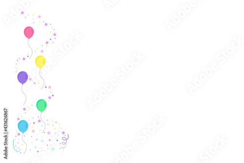 Happy birthday party, birthday party,glittering light and many colorful balloons, party background, fireworks,Exploding party popper with confetti,vector illustration and icons.