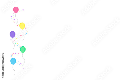 Happy birthday party, birthday party,glittering light and many colorful balloons, party background, fireworks,Exploding party popper with confetti,vector illustration and icons.