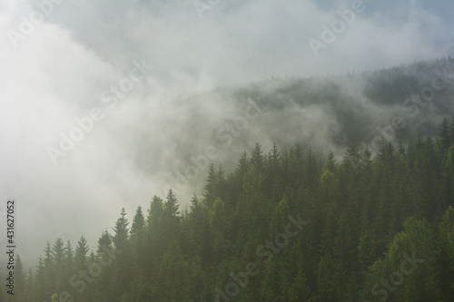 Beautiful scenery of the Carpathian Mountains on the Rodna ridge in Romania