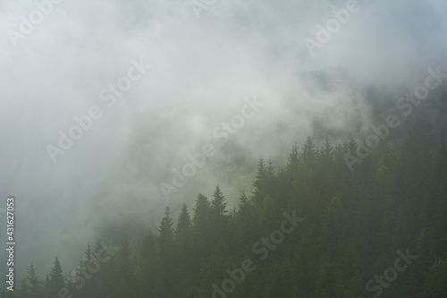 Beautiful scenery of the Carpathian Mountains on the Rodna ridge in Romania