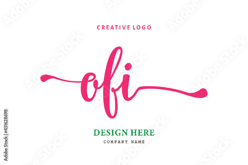 OFI lettering logo is simple, easy to understand and authoritative photo