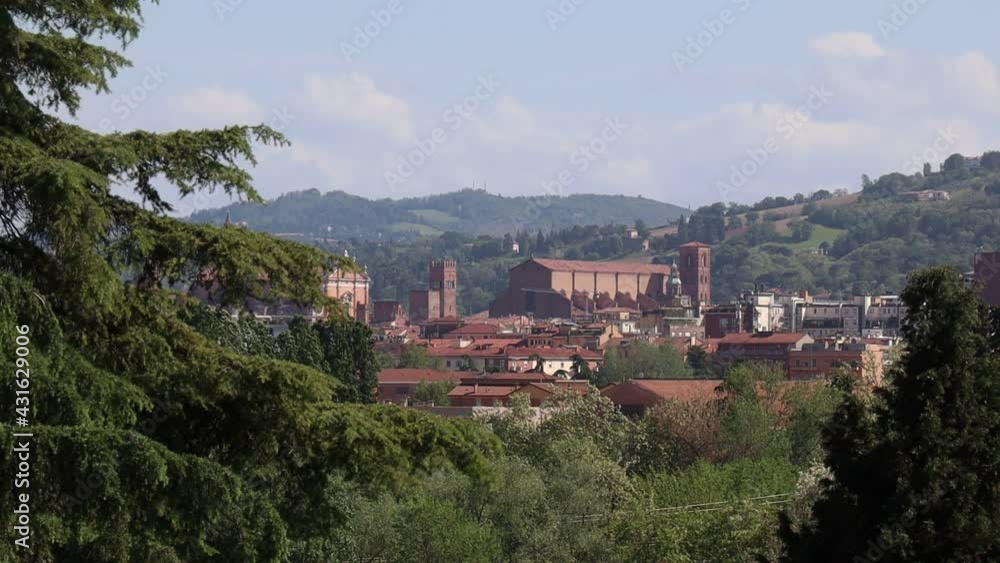 Landscape of the city of Bologna, Italy, focused on San Pietro Cathedral and basilica of San Petronio Landscape of the city of Bologna, Italy, focused on San Pietro Cathedral and basilica of San Petronio