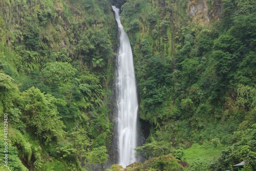 beautiful clear river and waterfall flow in tropical forest. Very romantic and freshness