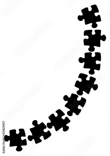 Stylized frames on the theme - puzzles. Illustration on a white vertical background format A4.
