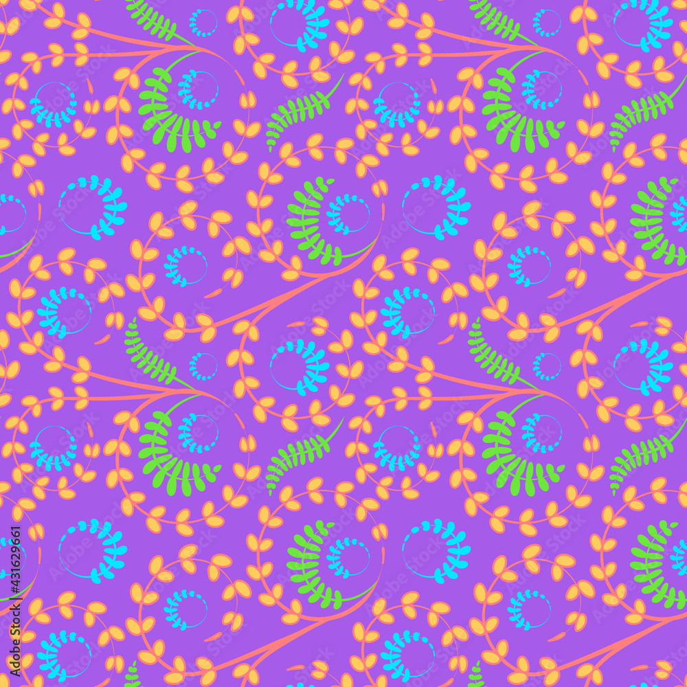 Seamless texture, pattern on a square background - flowers and leaves. Styling. Seamless texture, pattern on a square background - flowers and leaves. Styling.