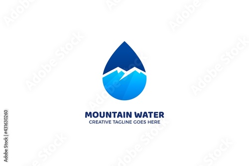 Fresh Mountain Water Mineral Logo Template