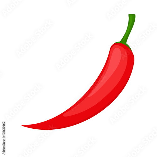Vector illustration of hot chili peppers in cartoon style. Isolated on white background. Red vegetables 