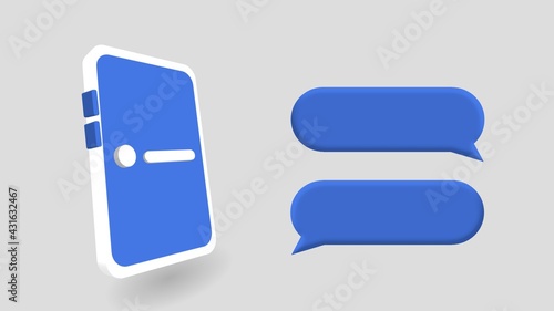 3D illustration. of a smartphone.