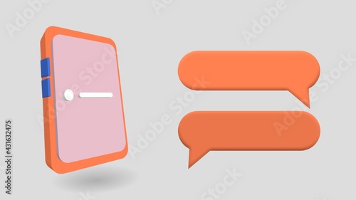 3D illustration. of a smartphone HD