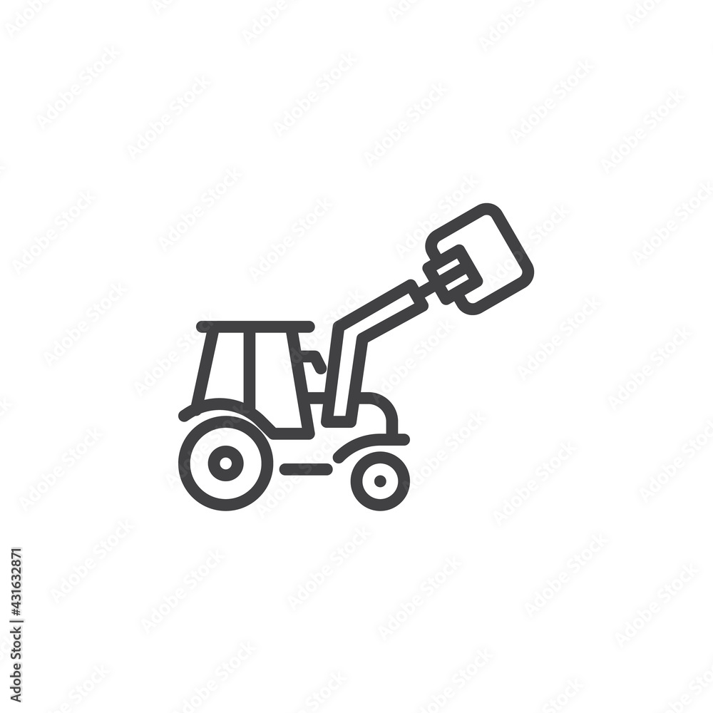 Agricultural tractor machine line icon Agricultural tractor machine line icon