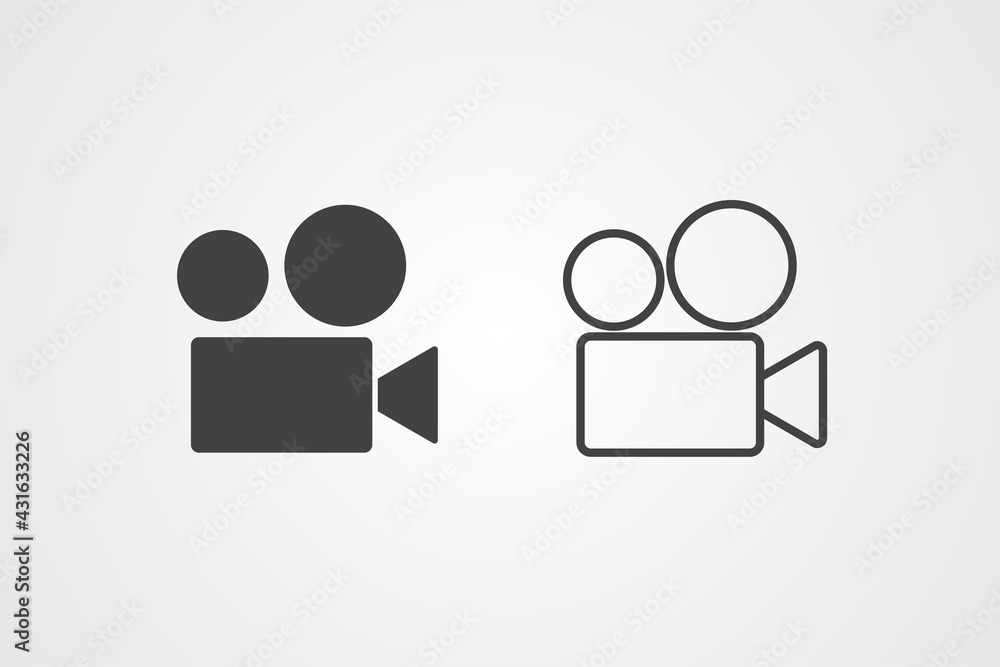 Video camera thin line icon vector Video camera thin line icon vector