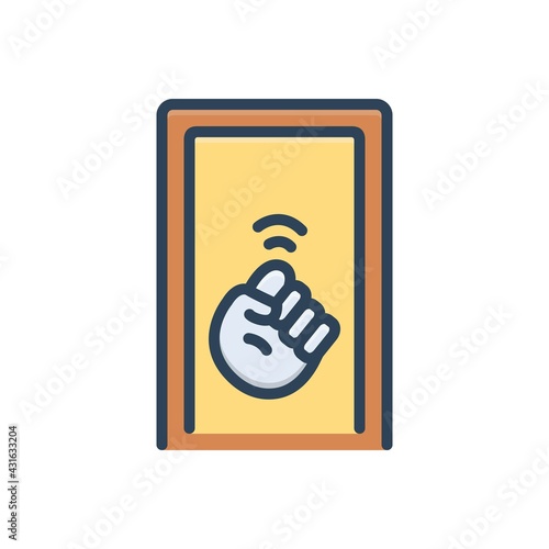 Color illustration icon for knock