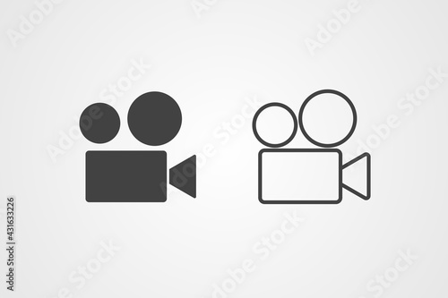 Video camera thin line icon vector