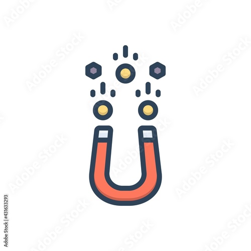 Color illustration icon for acquire