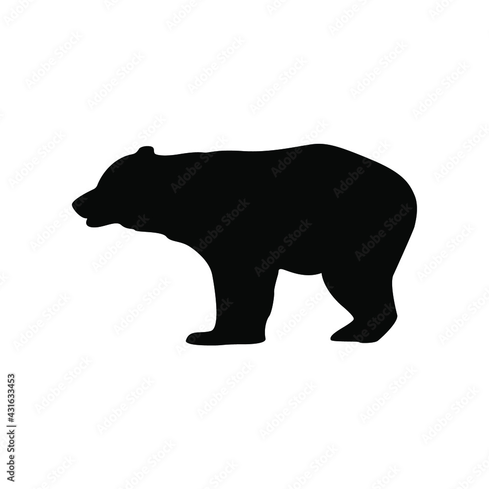 Fototapeta premium black silhouette of a bear. silhouette of a wild animal