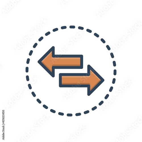 Color illustration icon for contrary