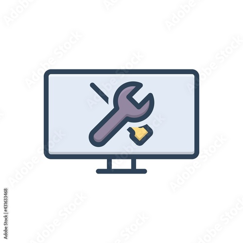 Color illustration icon for dept