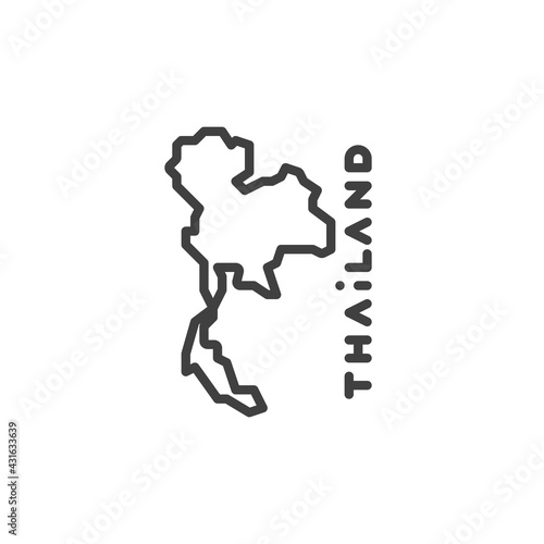 Thailand map line icon