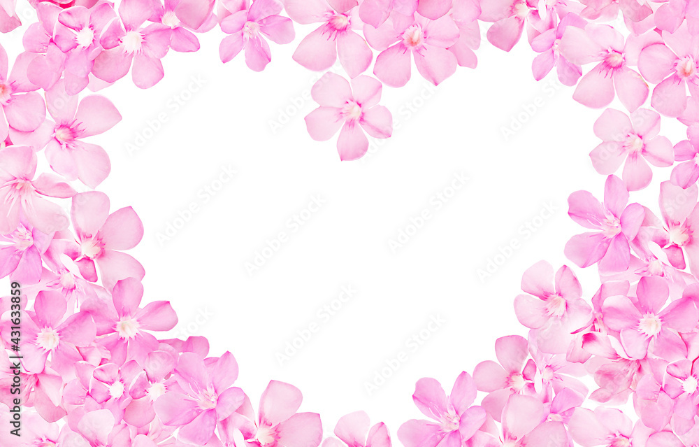 Creative pastel pink flower heart frame