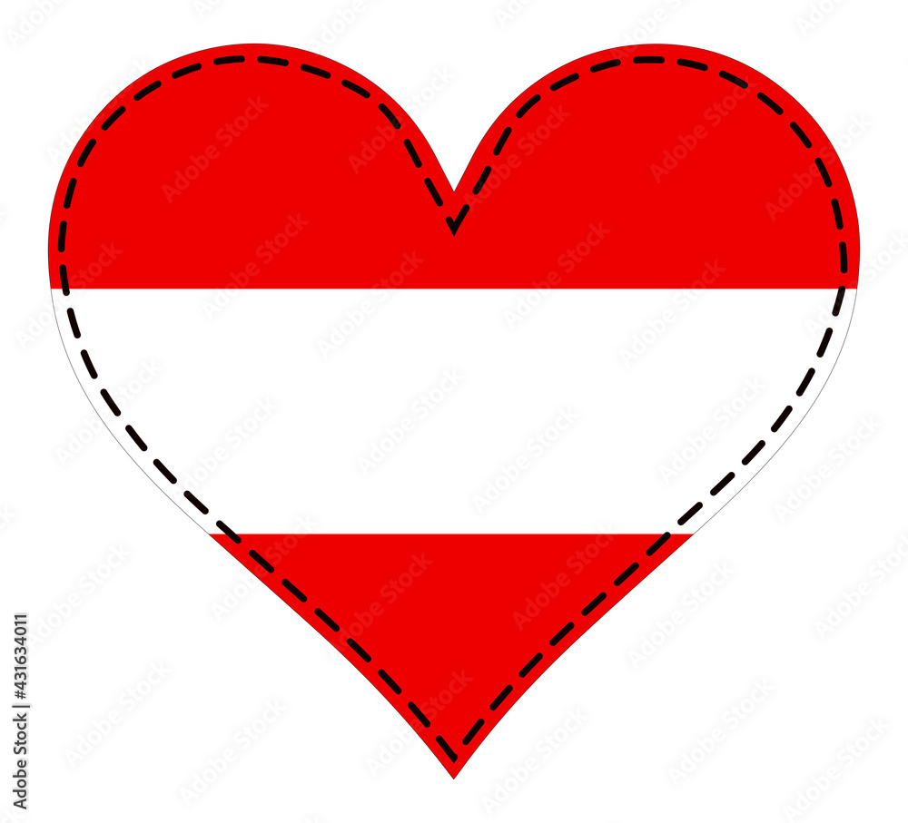 Heart in patchwork technique flag of Austria Heart in patchwork technique flag of Austria
