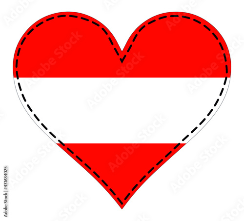 Free Download Heart in patchwork technique flag of Austria - GFXLoad
