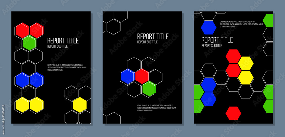chemical or biological booklet or presentation, flat vector dark background page template