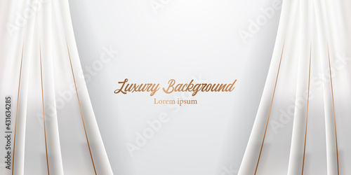 luxury elegant modern beauty background with silk cloth white window open decoration glamour