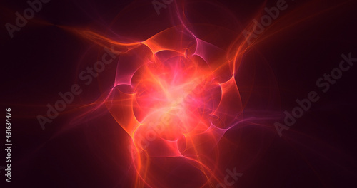 3D rendering abstract multicolor fractal light background