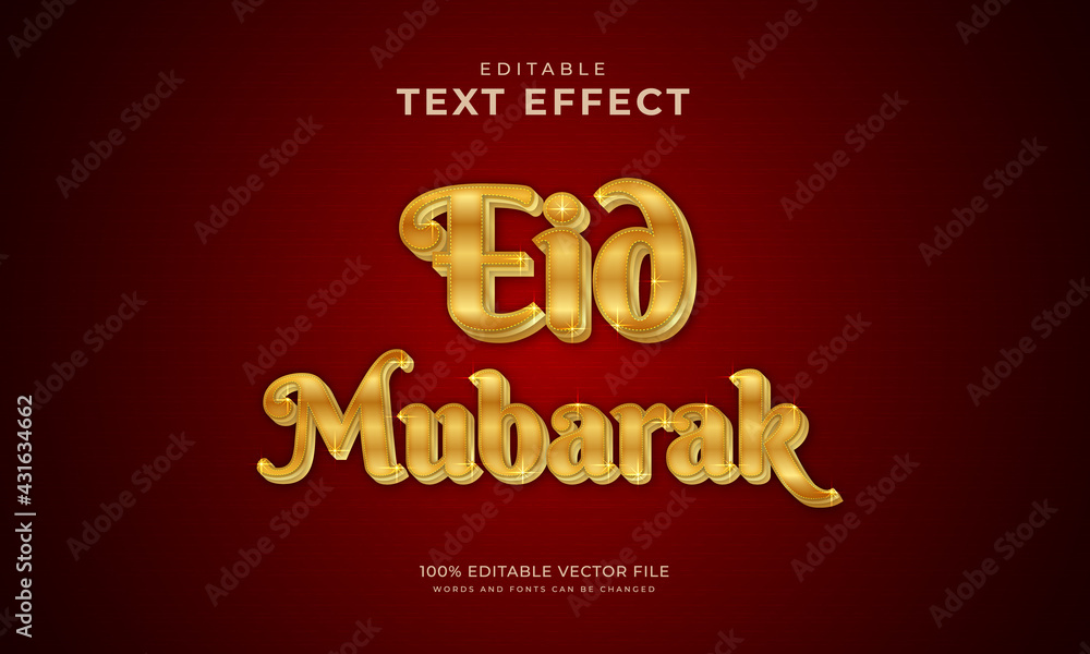 Eid mubarak 3d editable text style effect Eid mubarak 3d editable text style effect
