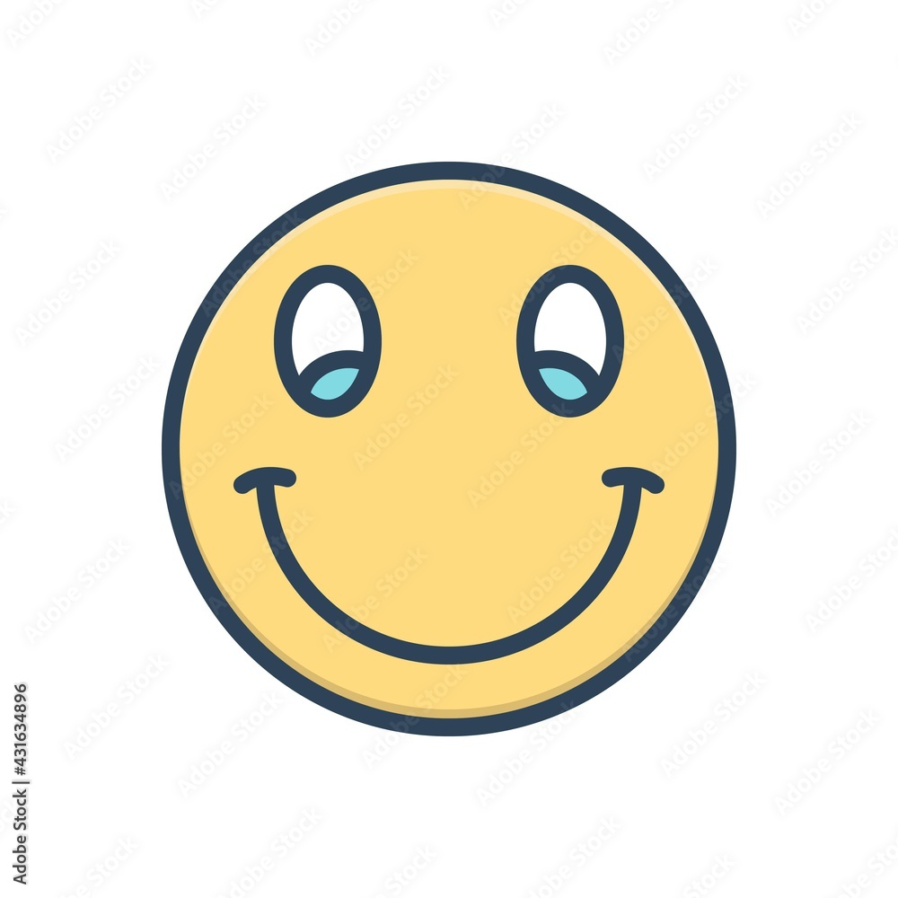 Fototapeta premium Color illustration icon for smilies