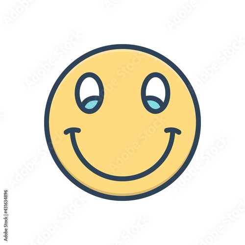 Color illustration icon for smilies