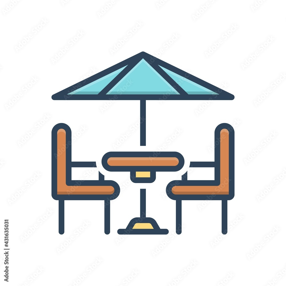 Fototapeta premium Color illustration icon for terrace 