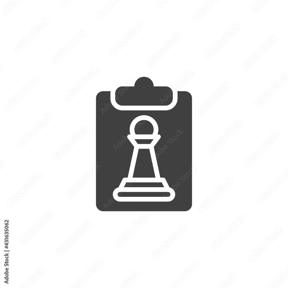 Chess game strategy vector icon Chess game strategy vector icon