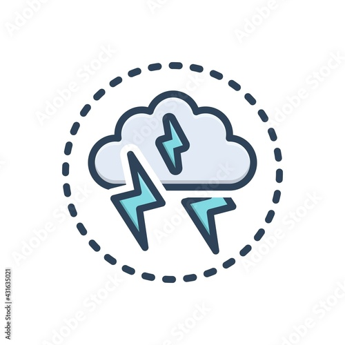 Color illustration icon for storm