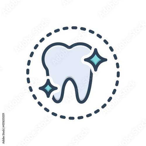 Color illustration icon for tooth