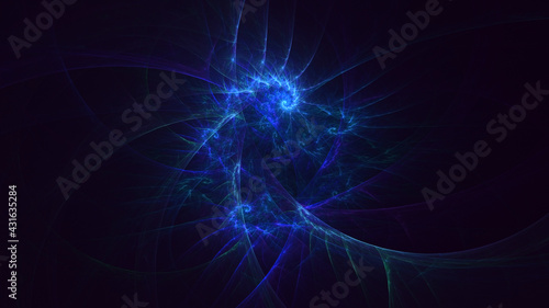 3D rendering abstract multicolor fractal light background