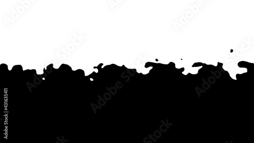 The transition from black to white with uneven border line  interpenetration of colors. Vector illustration