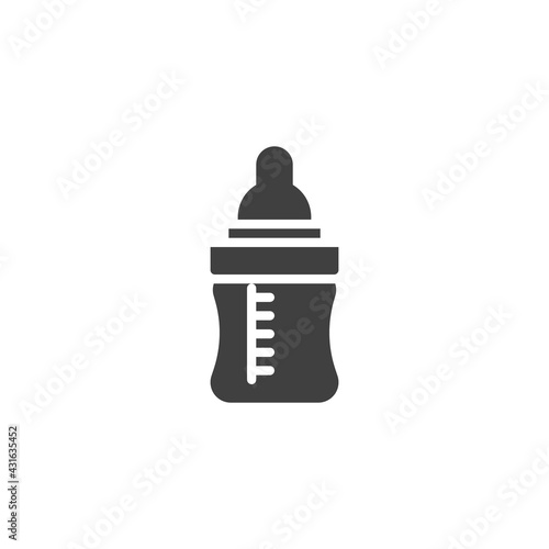 Baby milk bottle vector icon