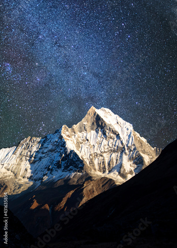 Fishtail mountain, Nepal, under the stars photo