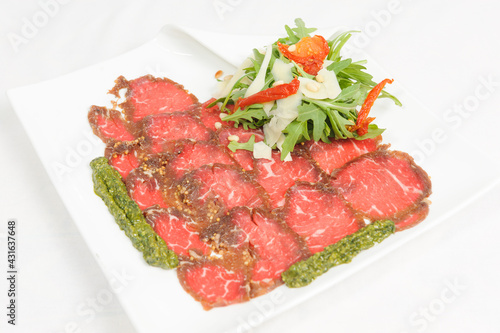 beef steak with salad
