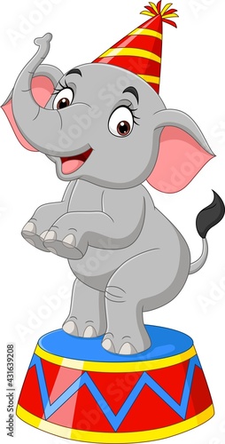 Cartoon funny circus elephant standing