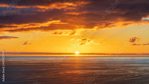 Sunset at Piha Beach, Auckland, New Zealand
