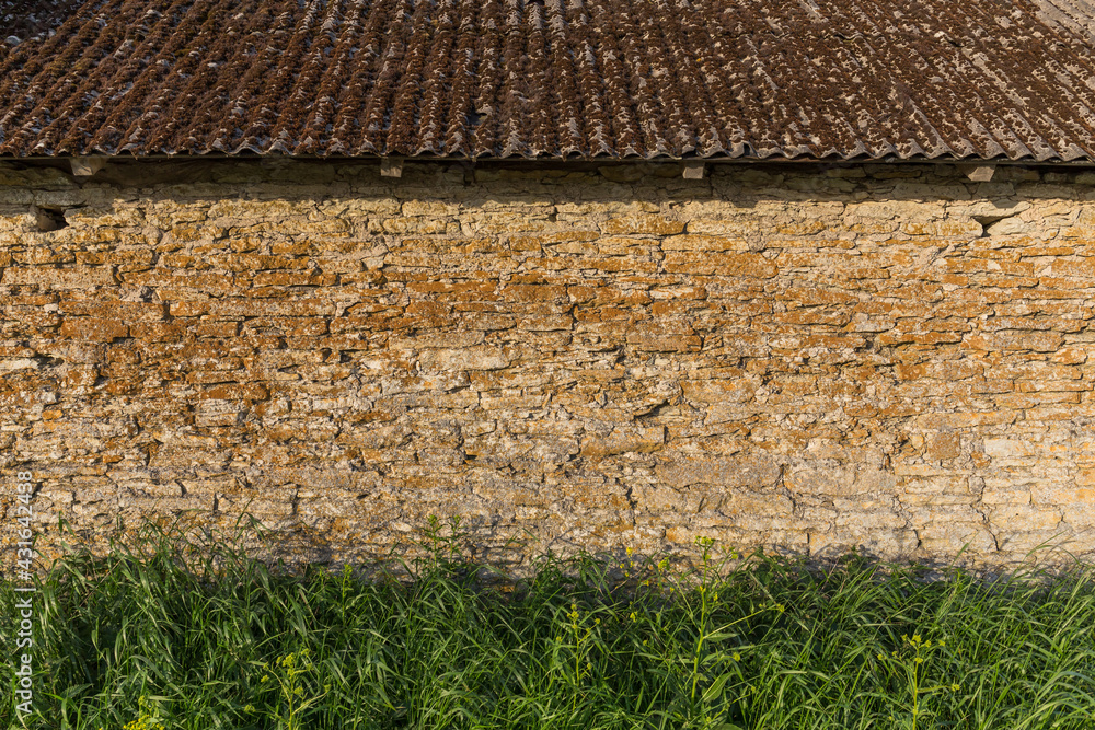 stone wall with grass stone wall with grass